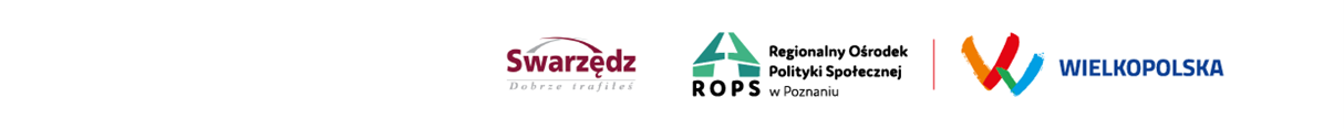 Logotypy: Gmina Swarzędz – Dobrze trafiłeś, Regionalny Ośrodek Polityki Społecznej w Poznaniu, Wielkopolska